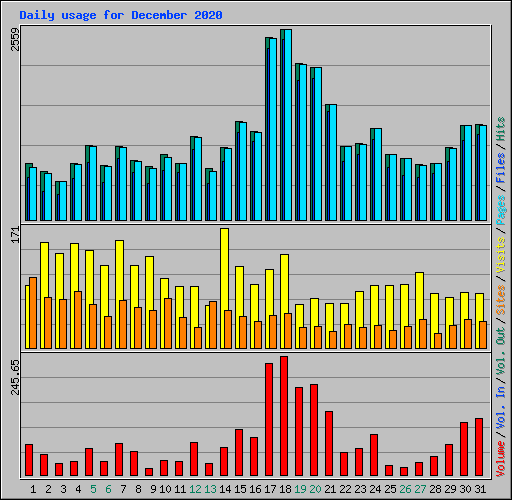 Daily usage for December 2020