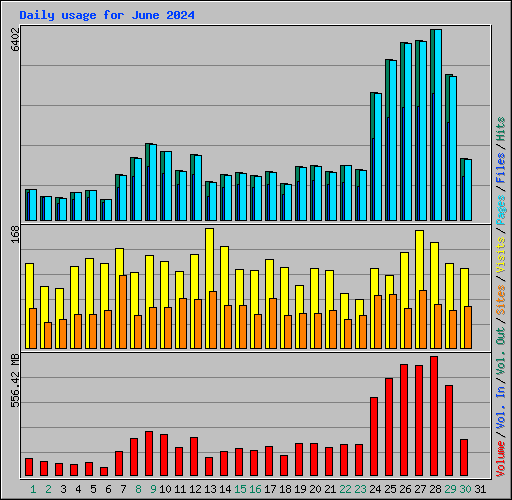 Daily usage for June 2024