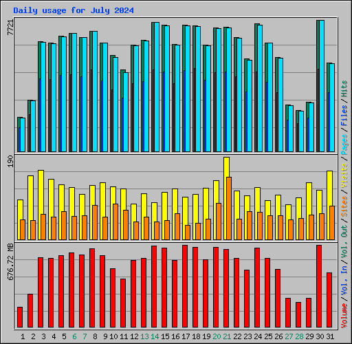 Daily usage for July 2024