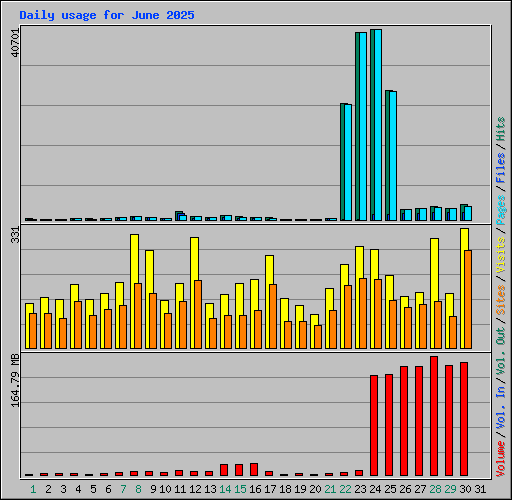 Daily usage for June 2025