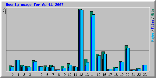 Hourly usage for April 2007