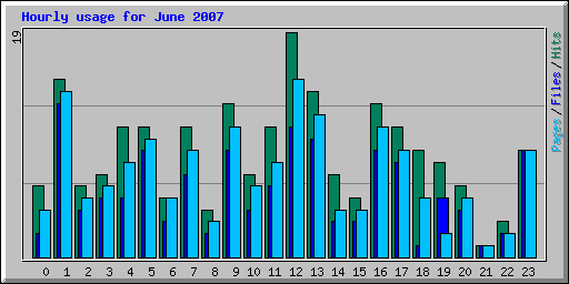 Hourly usage for June 2007