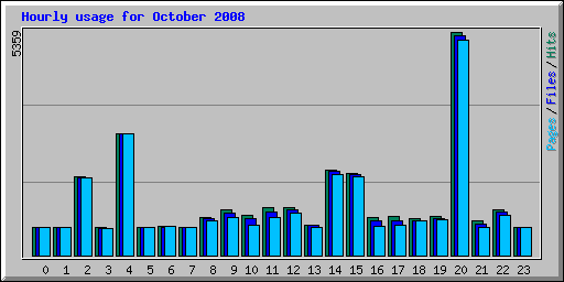 Hourly usage for October 2008