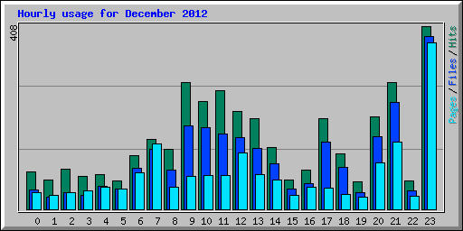 Hourly usage for December 2012