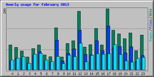 Hourly usage for February 2013