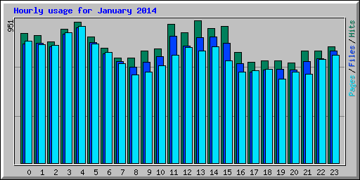 Hourly usage for January 2014