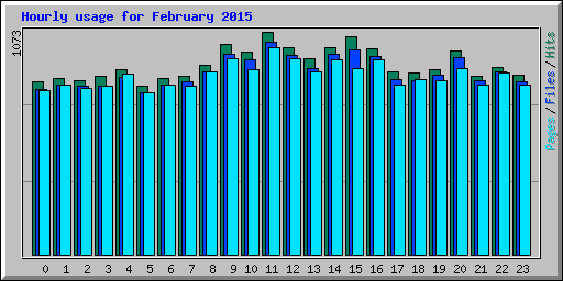 Hourly usage for February 2015