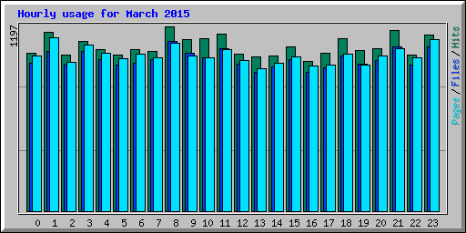 Hourly usage for March 2015