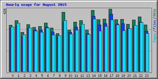 Hourly usage for August 2015