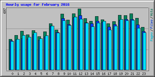 Hourly usage for February 2016