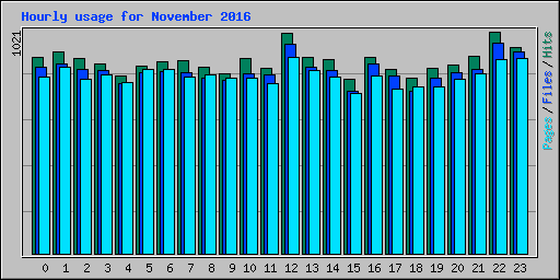 Hourly usage for November 2016