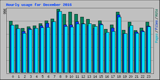 Hourly usage for December 2016