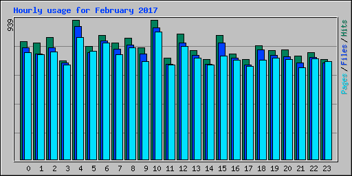 Hourly usage for February 2017