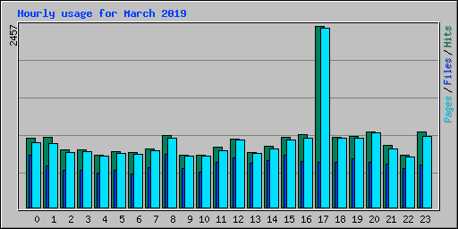 Hourly usage for March 2019