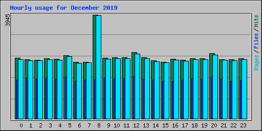 Hourly usage for December 2019