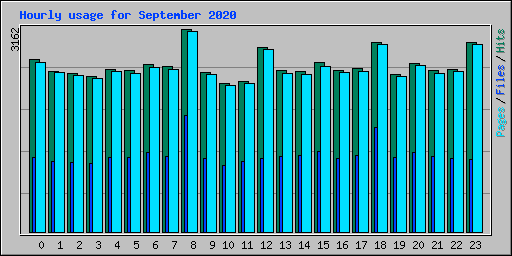 Hourly usage for September 2020