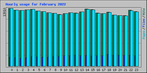 Hourly usage for February 2022