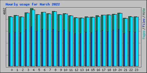 Hourly usage for March 2022