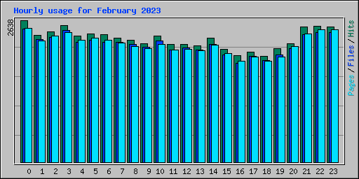 Hourly usage for February 2023