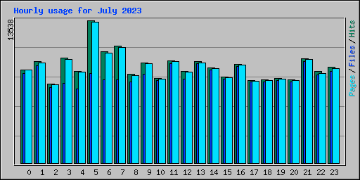 Hourly usage for July 2023