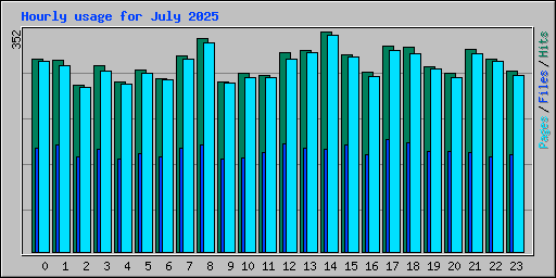 Hourly usage for July 2025