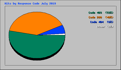 Hits by Response Code July 2019