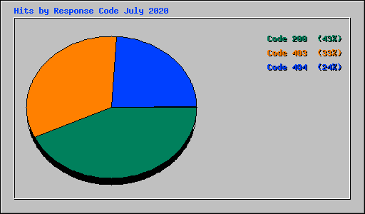 Hits by Response Code July 2020