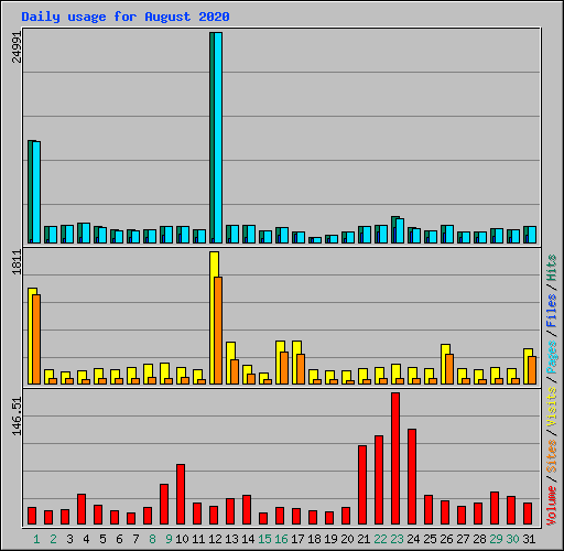 Daily usage for August 2020