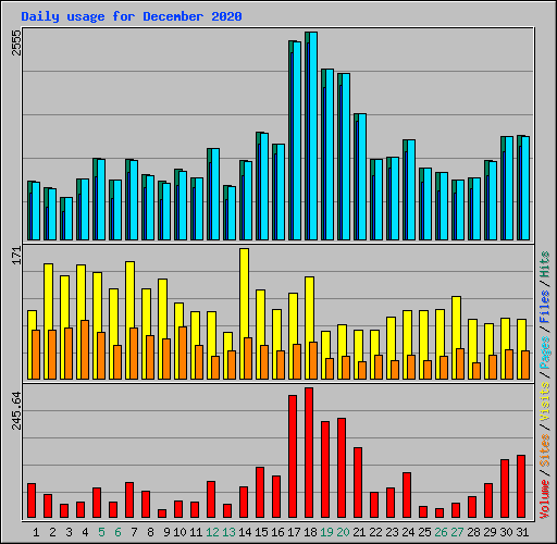 Daily usage for December 2020