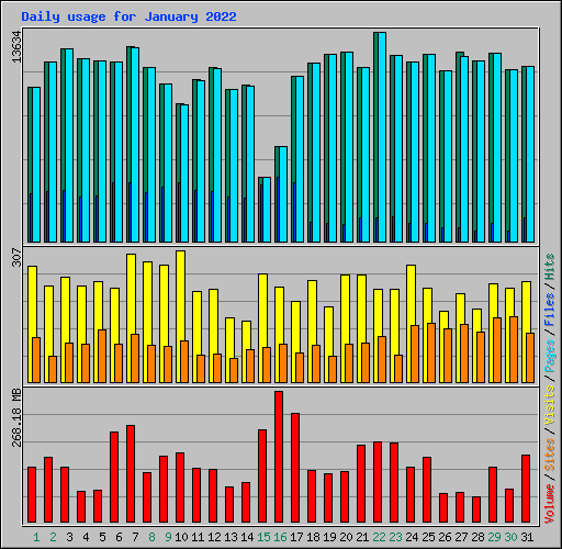 Daily usage for January 2022