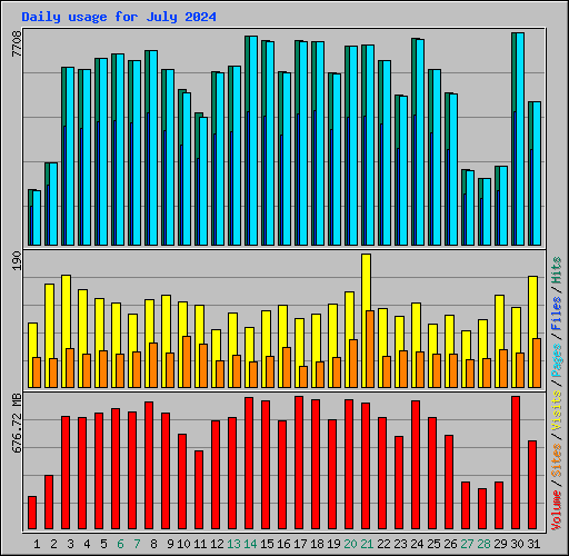 Daily usage for July 2024