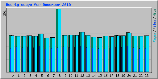 Hourly usage for December 2019