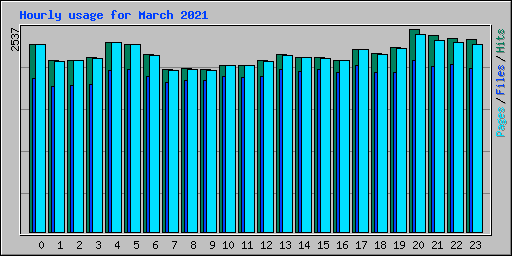 Hourly usage for March 2021