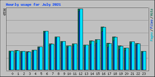 Hourly usage for July 2021