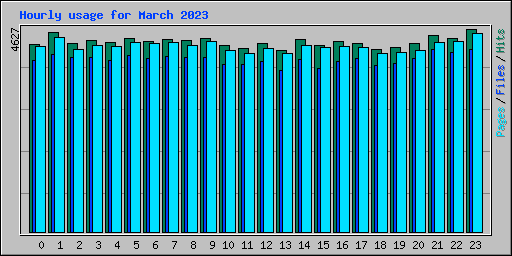 Hourly usage for March 2023