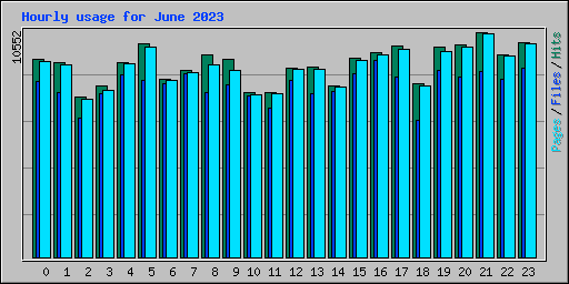 Hourly usage for June 2023