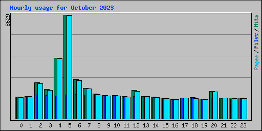 Hourly usage for October 2023