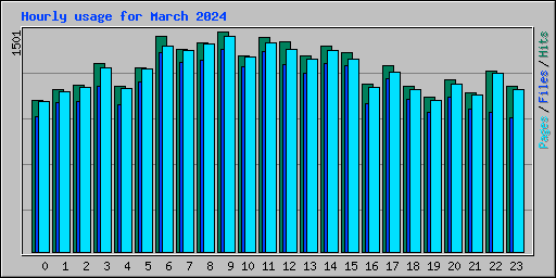 Hourly usage for March 2024