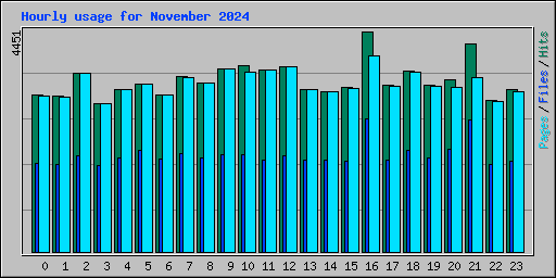 Hourly usage for November 2024