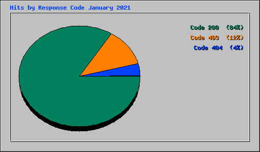 Hits by Response Code January 2021